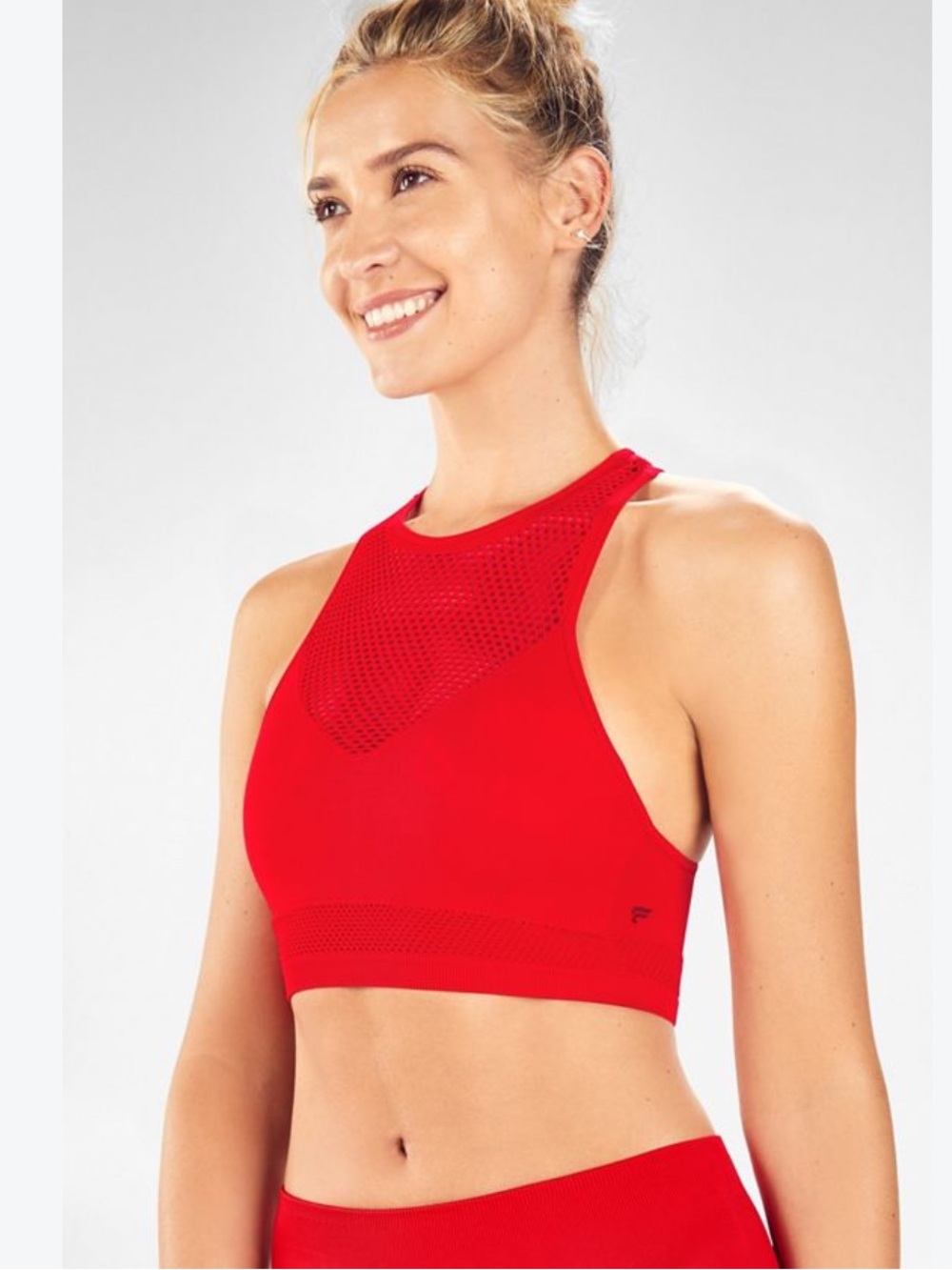 NWT FABLETICS Maran Seamless Sports Bra - Bright Red Size L